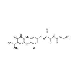 Ethyl (2-cyano-2-(2-(3,5-dichloro-4-<br>((5-isopropyl-6-oxo-1,6-dihydropyridazin-3-yl)oxy)phenyl)hydrazono)acetyl)carbamate